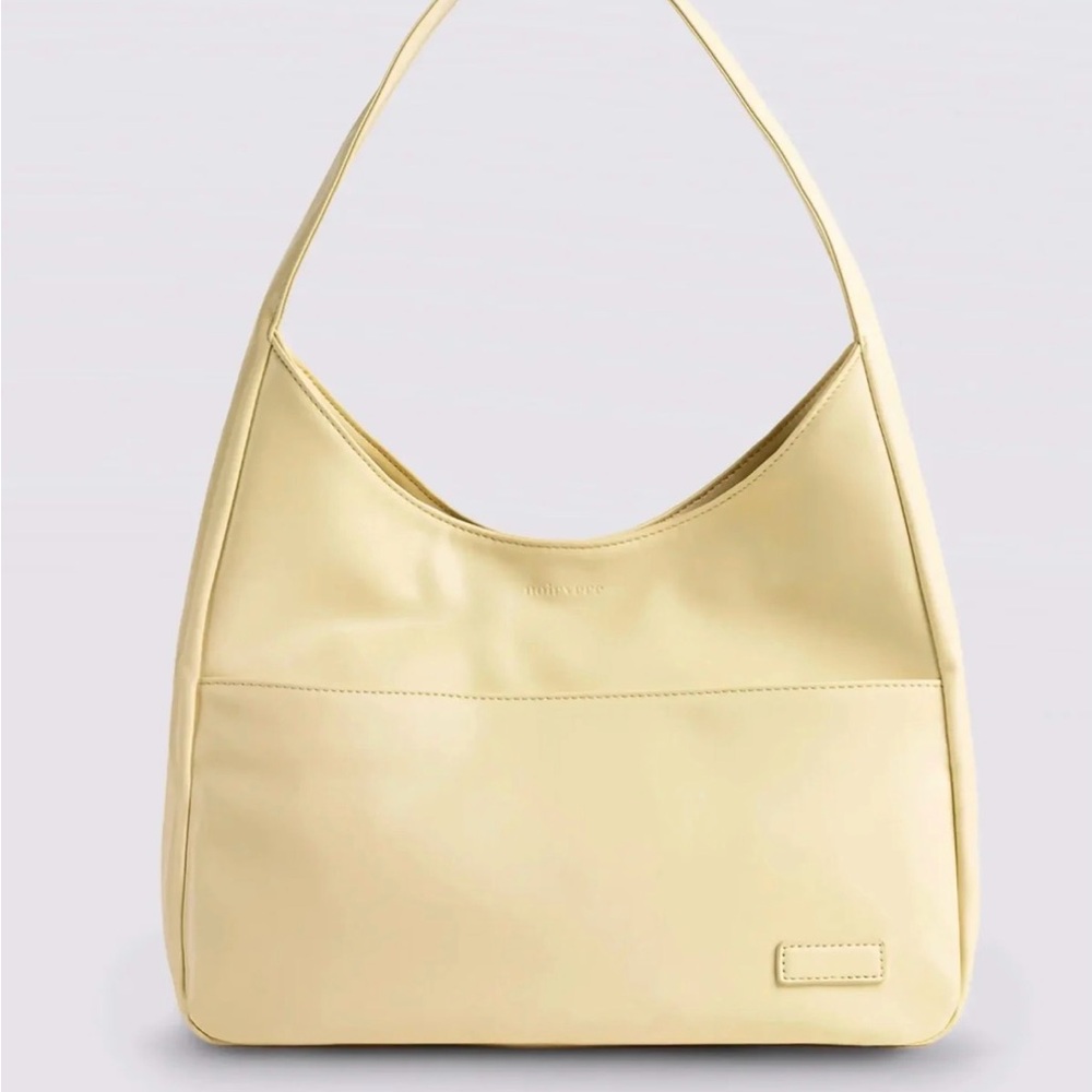 Butter yellow Shoulder Hobo Bag - Noirvere